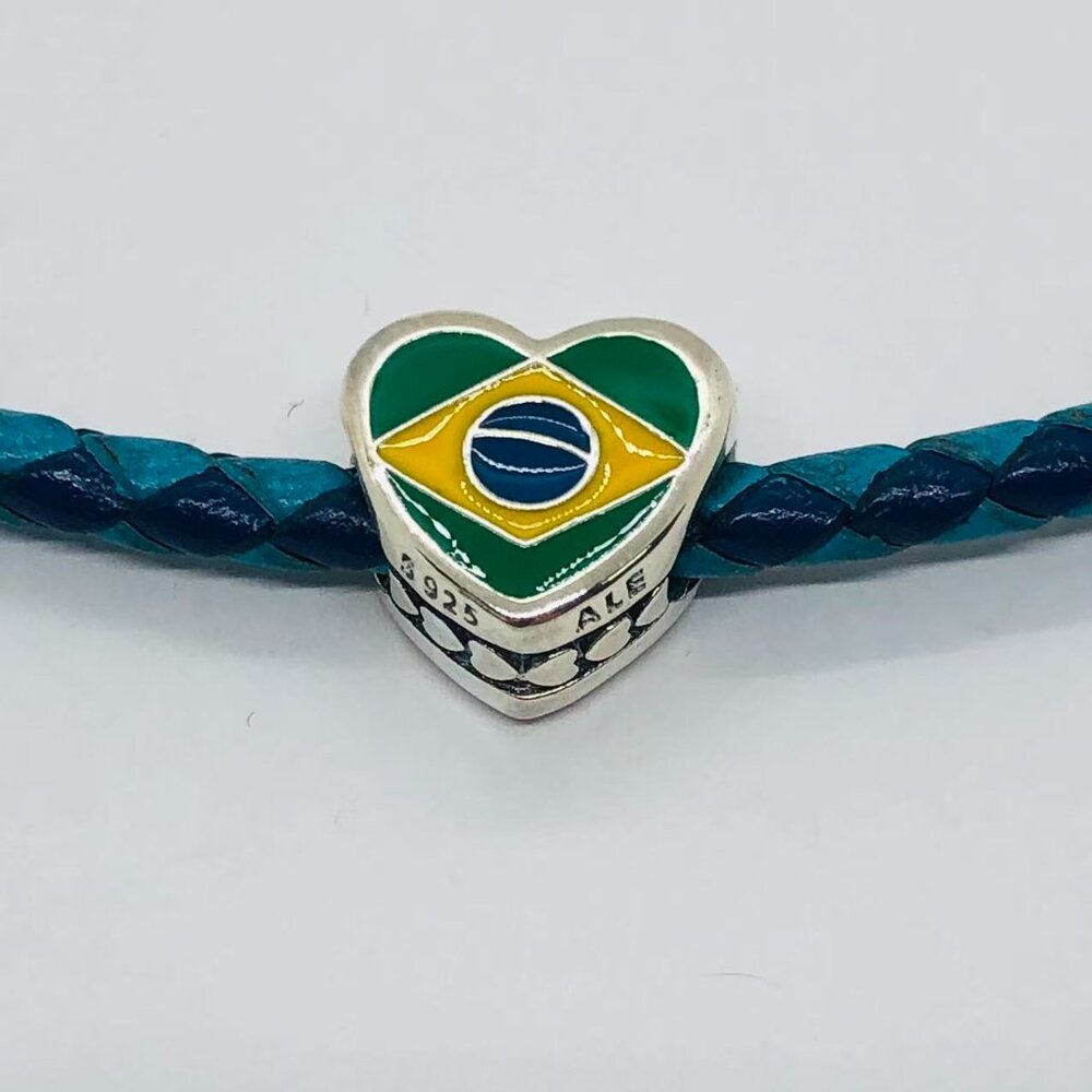 ✨✨Pandora Brasil Brazil Country Heart Flag Exclusive Charm